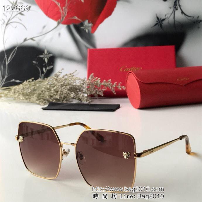 CARTIER卡地亞 CT0128S 時尚大方 超輕鏡腿 方形豹子頭墨鏡 高品質 太陽鏡  lly1227